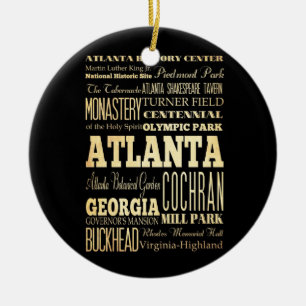 Atlanta Stadt Georgia State Typografie Kunst Keramikornament
