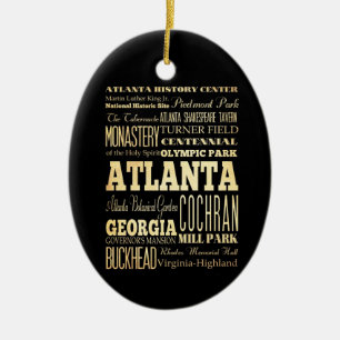 Atlanta Stadt Georgia State Typografie Kunst Keramikornament