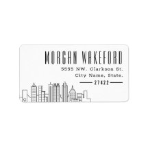 Atlanta stylisierte Skyline Large Label