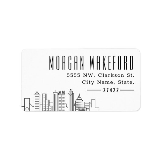 Atlanta stylisierte Skyline Large Label Adressaufkleber (Vorne)