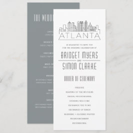 Atlanta Stylized Skyline | Hochzeitsprogramm Einladung