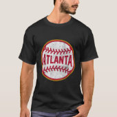 Atlanta T-Shirt Vintag Baseball-Rückwärtsdrehkreuz (Vorderseite)