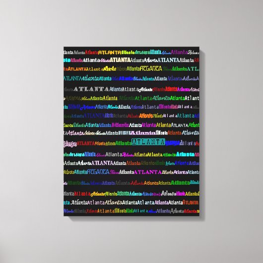 Atlanta Text Design I Wrapped Canvas Leinwanddruck (Vorderseite)