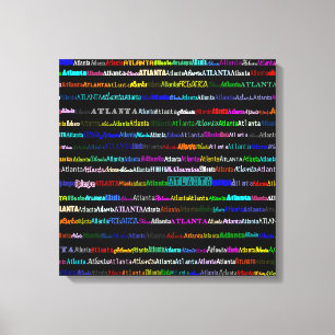 Atlanta Text Design I Wrapped Canvas Leinwanddruck