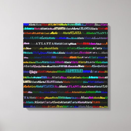 Atlanta Text Design I Wrapped Canvas Leinwanddruck (Vorderseite)
