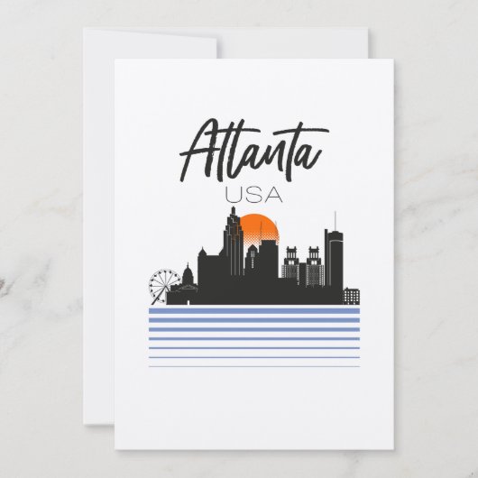 Atlanta, USA, Skyline Feiertagskarte (Vorderseite)