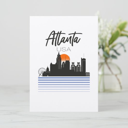 Atlanta, USA, Skyline Feiertagskarte (Stehend Vorderseite)