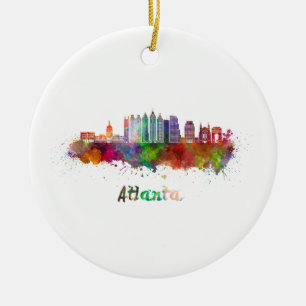 Atlanta V2 skyline im Watercolor Keramikornament