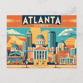 Atlanta Vibes A Retro Tribute to the Heart GRG Postkarte