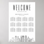 Atlanta Wedding | 12 Tabelle Seating Chart Poster (Vorne)