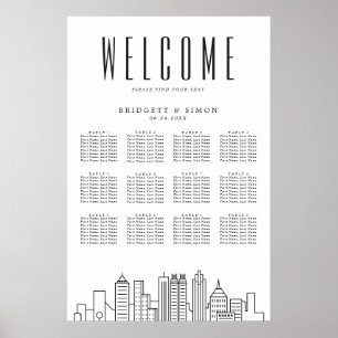 Atlanta Wedding 12 Tabelle Seating Chart Poster