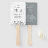 Atlanta Wedding | Hochzeitsprogramm Hand Fan Fächer (Vorne und Hinten)
