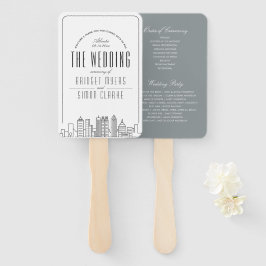 Atlanta Wedding | Hochzeitsprogramm Hand Fan Fächer