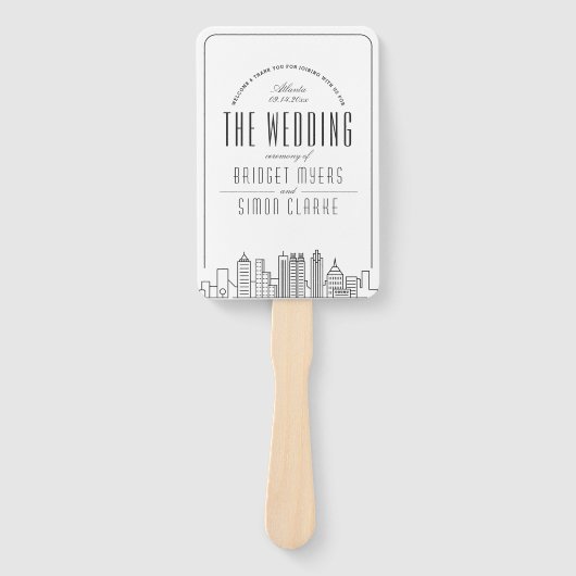 Atlanta Wedding | Hochzeitsprogramm Hand Fan Fächer (Vorderseite)