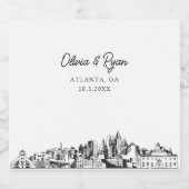 Atlanta Wedding Personalisiert Champagne Label Schaumweinetikett (Einzelnes Label)