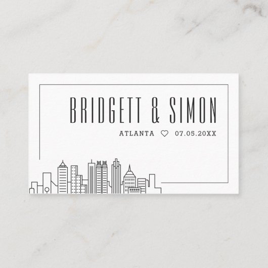 Atlanta Wedding | Platzkarten vorne und hinten (Rückseite)