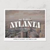 Atlanta Wedding Save the Date Downtown Retro Postkarte (Vorderseite)