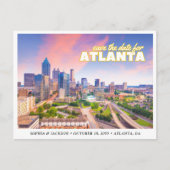Atlanta Wedding Save the Date Skyline Postcard Postkarte (Vorderseite)