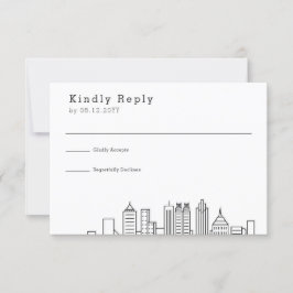 Atlanta Wedding | Stilisierte Skyline-UAWG RSVP Karte