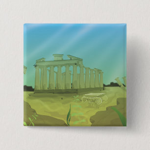 Atlantas cartoon landscape button