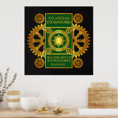 Atlantean Steamworks - Gold & Green auf Black Poster (Küche)