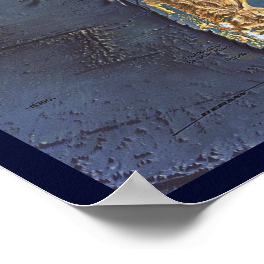 " Atlantic: 1968 - The Atlantic OCEAN FLOOR map .. Poster (Ecke)