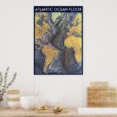 " Atlantic: 1968 - The Atlantic OCEAN FLOOR map .. Poster (Küche)