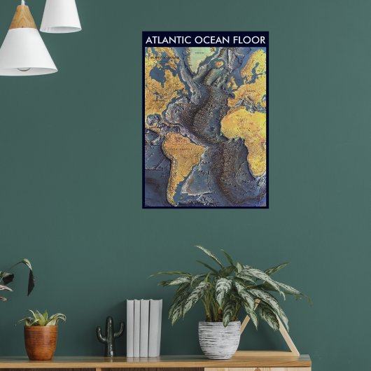 " Atlantic: 1968 - The Atlantic OCEAN FLOOR map .. Poster (Wohnzimmer 1)