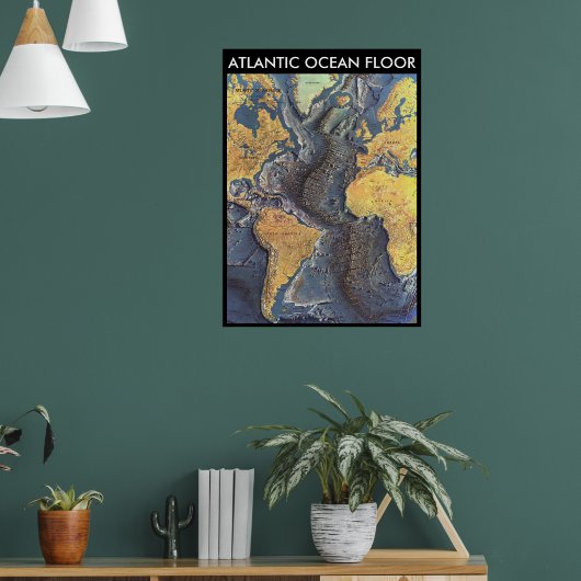 " Atlantic: 1968 - The Atlantic OCEAN FLOOR map .. Poster (Wohnzimmer 1)