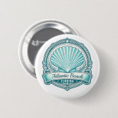Atlantic Beach FL Küsten-Meeresschalen-Emblem Button (Vorne & Hinten)