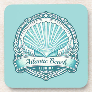 Atlantic Beach FL Küsten-Meeresschalen-Emblem Getränkeuntersetzer