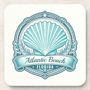 Atlantic Beach FL Küsten-Meeresschalen-Emblem Getränkeuntersetzer
