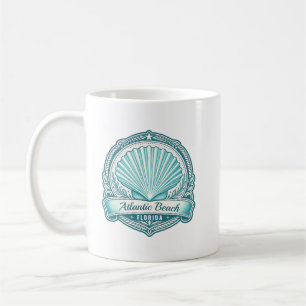 Atlantic Beach FL Küsten-Meeresschalen-Emblem Kaffeetasse