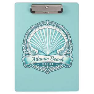 Atlantic Beach FL Küsten-Muschel-Emblem Klemmbrett