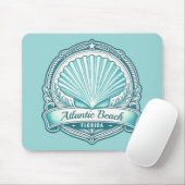 Atlantic Beach FL Küsten-Muschel-Emblem Mousepad (Mit Mouse)