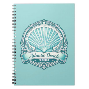 Atlantic Beach FL Küsten-Muschel-Emblem Notizblock