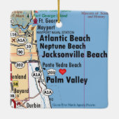 Atlantic Beach Florida Karte Keramikornament (Rückseite)