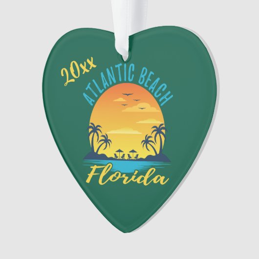 Atlantic Beach Florida Palm Tree Sunset Ornament (Vorderseite)