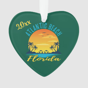 Atlantic Beach Florida Palm Tree Sunset Ornament