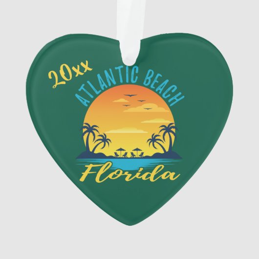 Atlantic Beach Florida Palm Tree Sunset Ornament (Rückseite)