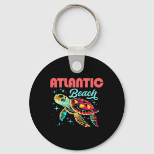 Atlantic Beach Nc Artistic Sea Turtle Retro Schlüsselanhänger