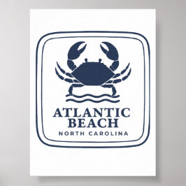 Atlantic Beach North Carolina Blaue Krabbe Poster