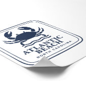 Atlantic Beach North Carolina Blaue Krabbe Poster (Ecke)