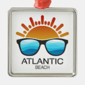 Atlantic Beach North Carolina Sonnenbrille Ornament Aus Metall (Vorne)