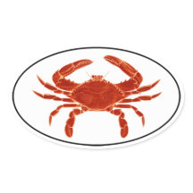 Atlantic Blue Crab Euro Style Oval Sticker Logo