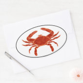 Atlantic Blue Crab Euro Style Oval Sticker Logo (Umschlag)