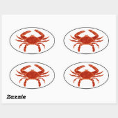 Atlantic Blue Crab Euro Style Oval Sticker Logo (Blatt)