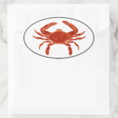 Atlantic Blue Crab Euro Style Oval Sticker Logo (Tasche)