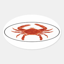 Atlantic Blue Crab Euro Style Oval Sticker Logo