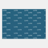Atlantic Blue Hearts Moderne Liebe Valentinstag Geschenkpapier Set (Vorderseite)